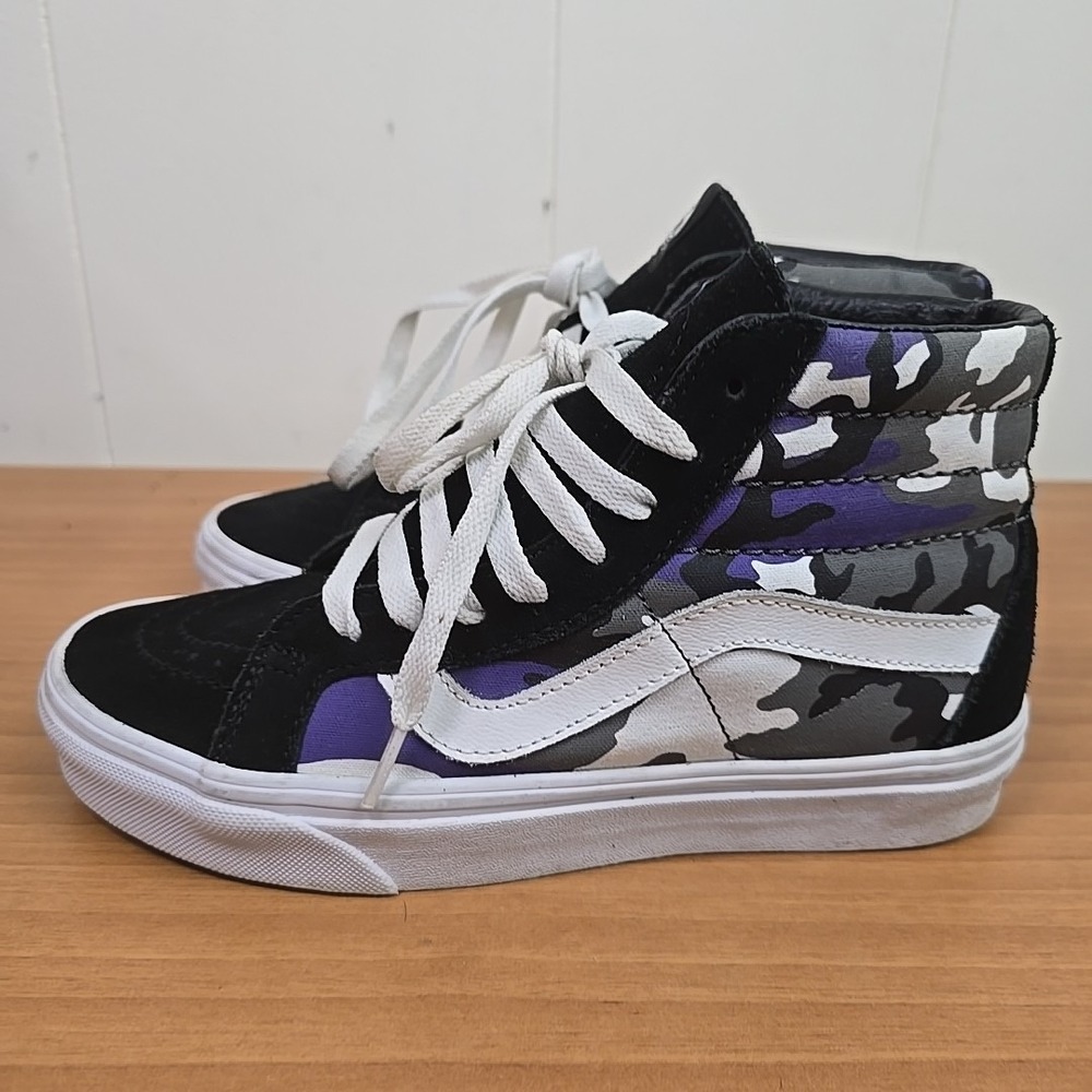 Vans Sk8-Hi Reissue Pop Camo / Black Suede Men 5.5 Women 7 - Picture 4 of 9
